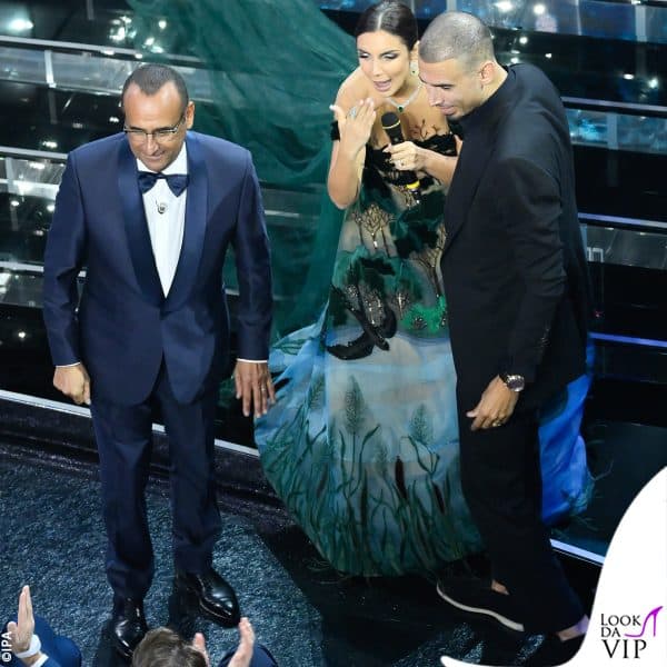 Elettra Lamborghini e Afrojack a Sanremo 2025 con Carlo Conti 