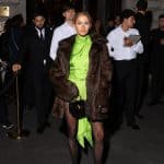 Caro Daur Gucci after party body verde fluo e collant Gucci