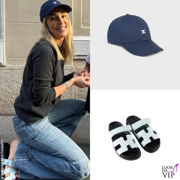 cappello Celine, ciabatte Hermès 