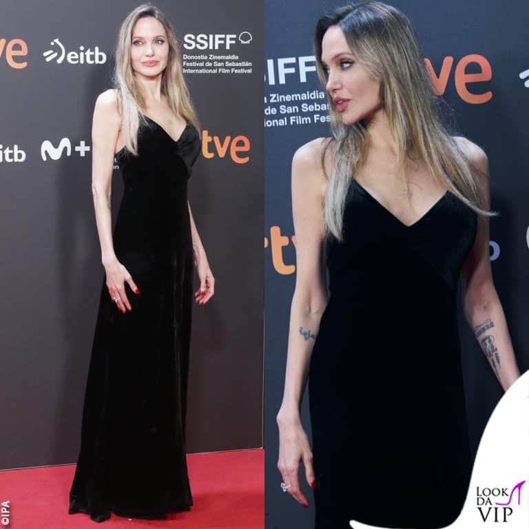Angelina Jolie al Festival di San Sebastian nel velluto nero
