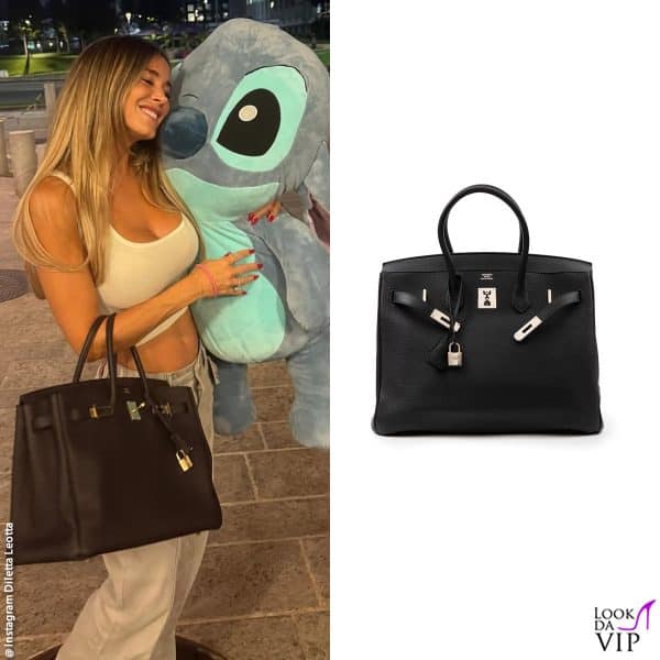jeans Loewe, borsa Hermès 