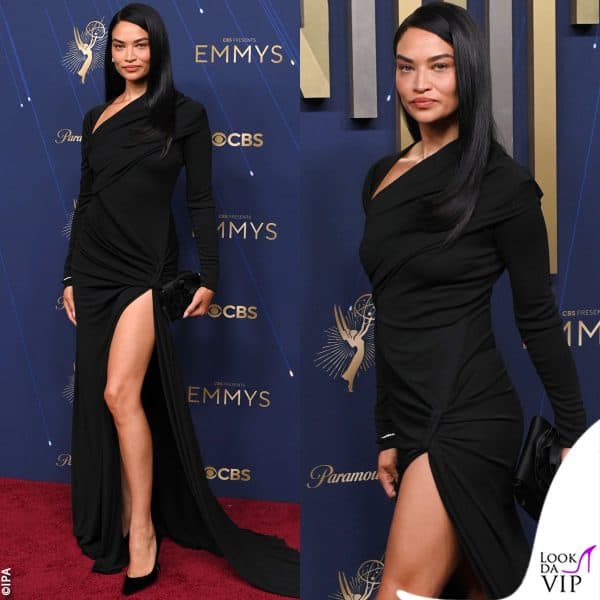Shanina Shaik con un abito Carolina Herrera e gioielli Le Vian 