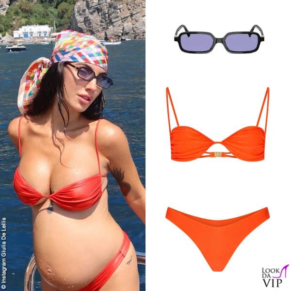 bikini Sommer Swim, occhiali Miu Miu, foulard Hermès 