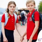 il ritorno a scuola dei principi Jacques e Gabriella di monaco