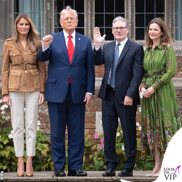 Donald e Melania Trump con il primo ministro Keir Starmer e Lady Victoria 