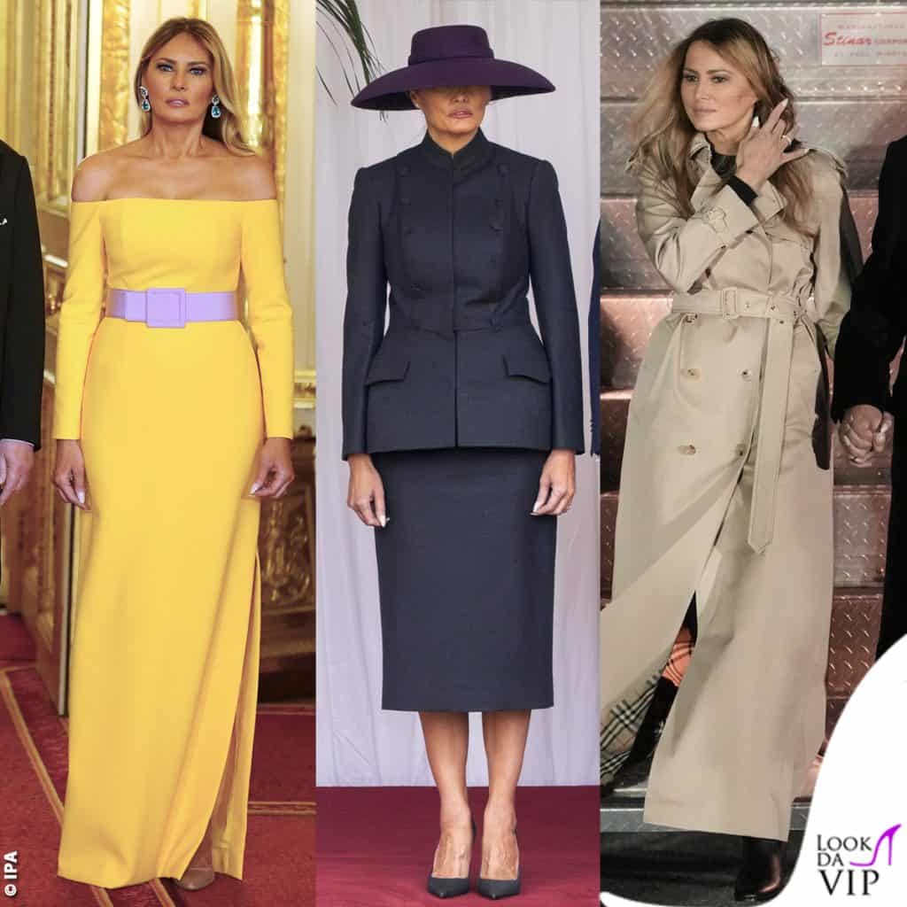 I look di melania trump durante la visita di stato a londra