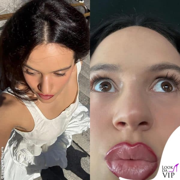 Una delle sue scelte beauty audaci: per labbra oversize basta un filo di matita