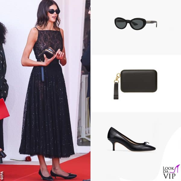 abito e clutch Givenchy, occhiali Khaite x Oliver Peoples, pump Repetto 