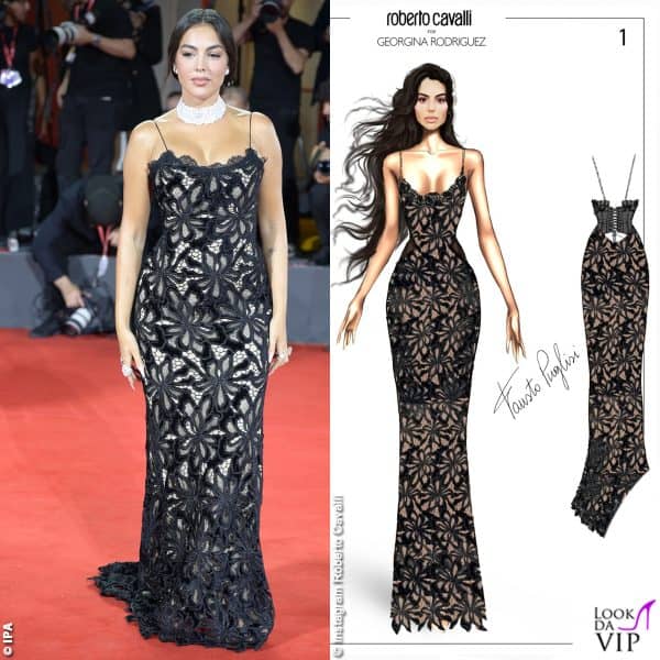 La Rodriguez ha indossato un outfit Roberto Cavalli: ecco il bozzetto