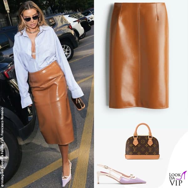 gonna H&M, borsa Louis Vuitton, slingback Roger Vivier 