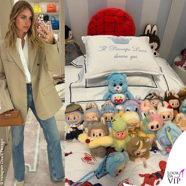 Chiara Ferragni mostra i peluches sul letto del figlio 