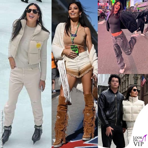 I look di Elisabetta Gregoraci in viaggio negli Stati Uniti