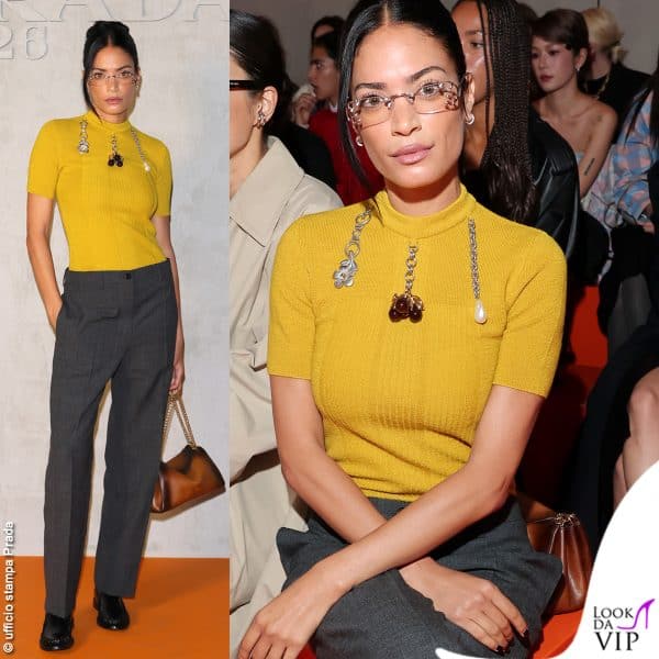 il look scelto per lo show di Prada 