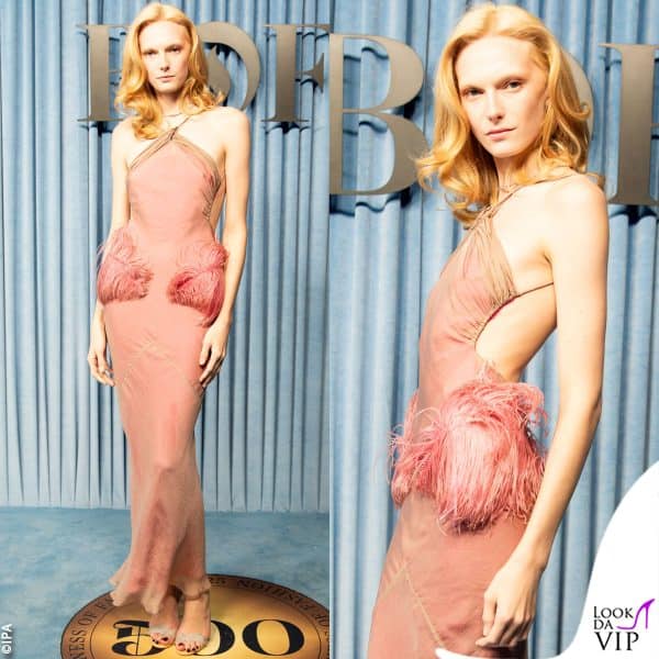 in rosa al party di Business of Fashion 
