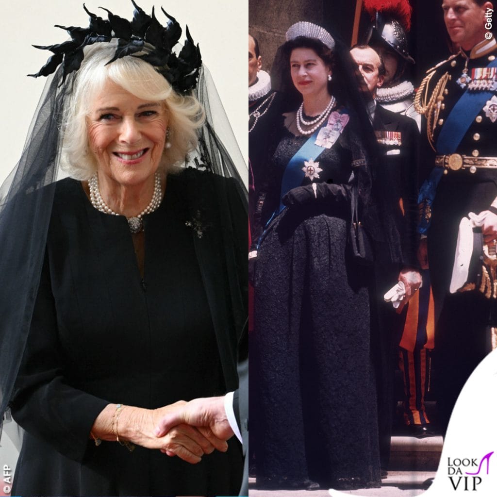 la regina Camilla in visita da Papa Leone in Vaticano con il look nero