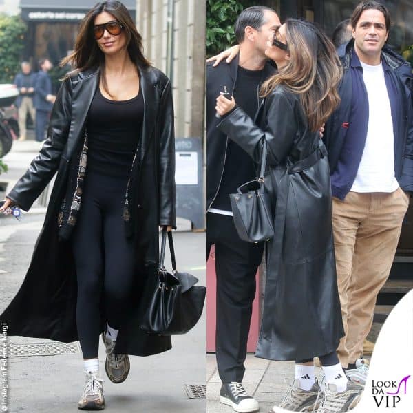 Il look di Federica Nargi a pranzo a Milano con Alessandro Matri e Marco Borriello