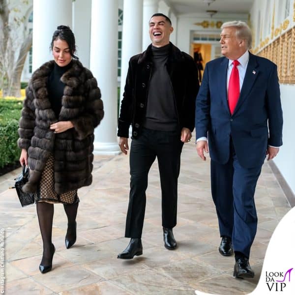 Georgina Rodriguez e Cristiano Ronaldo alla Casa Bianca con Donald Trump 