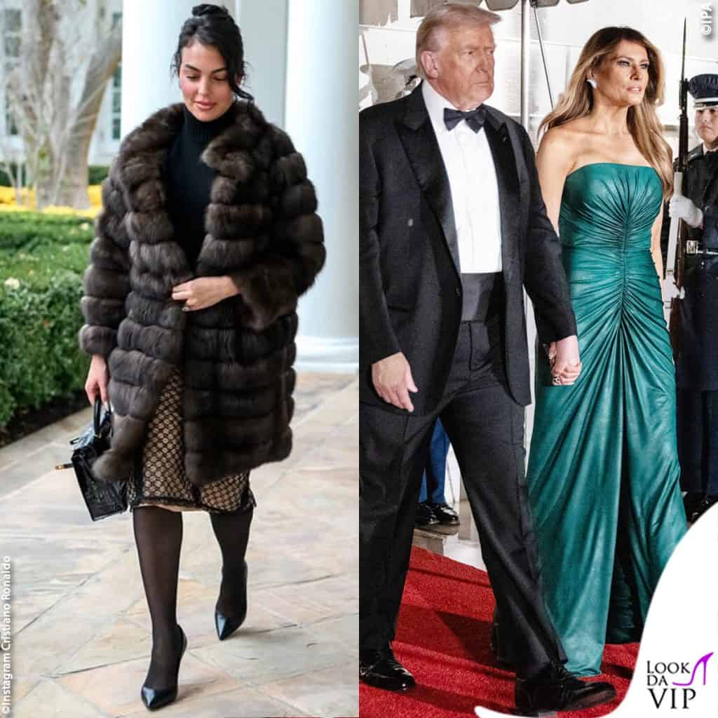 Georgina Rodriguez e Cristiano Ronaldo in visita da Donald Trump