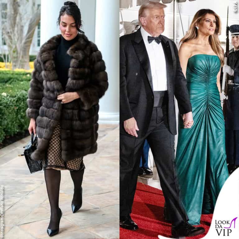 Georgina Rodriguez e Cristiano Ronaldo in visita da Donald Trump