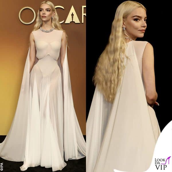 Anya Taylor Joy in Maison Margiela, con gioielli Tiffany & Co. 