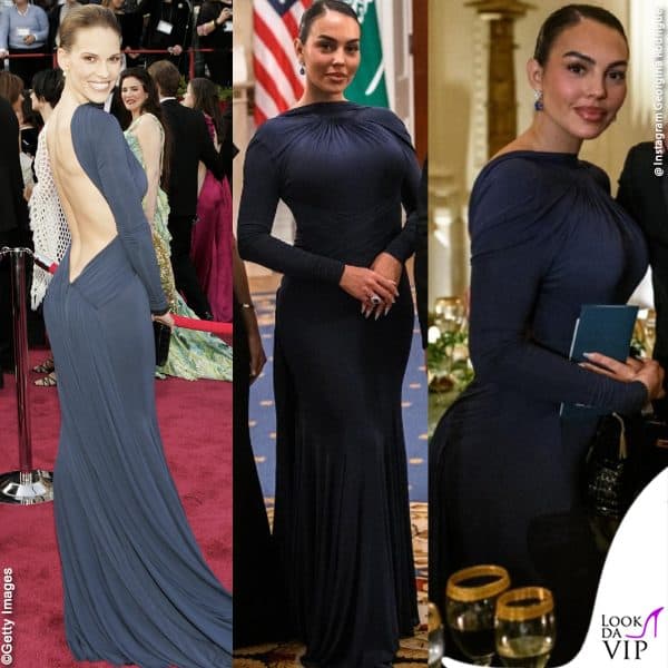 Georgina ha indossato l'abito di Guy Laroche sfoggiato da Hilary Swank agli Oscar 2005