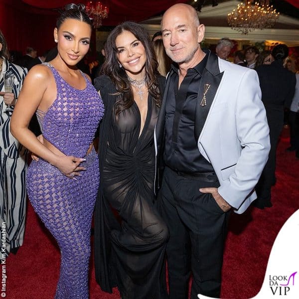 e con i padroni di casa Jeff Bezos e Lauren Sanchez 