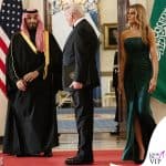 Melania Trump in Elie Saab alla cena di gala con il principe dell'Arabia Saudita