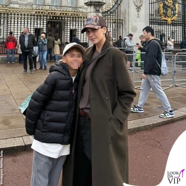 Melissa a Londra con il figlio Maddox 