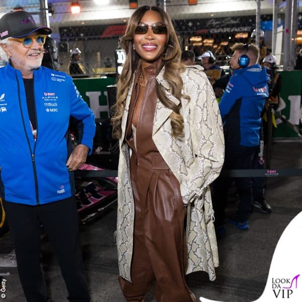 Naomi Campbell ai paddock con Flavio Briatore