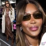 Naomi Campbell GP F1 Las Vegas cappotto Elie Saab tuta Zimmermann scarpe Le Silla