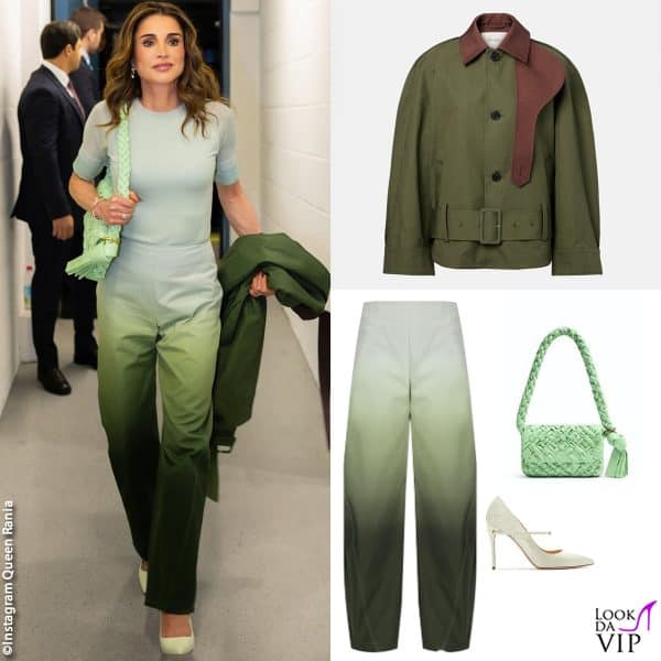 top e pantaloni Alaia, giacca JW Anderson, borsa Bottega Veneta, pump Jennifer Chamandi 