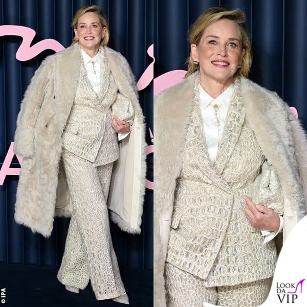 Sharon Stone con un outfit Brunello Cucinelli