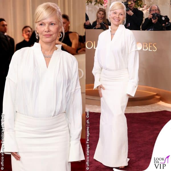 Pamela Anderson in Ferragamo 