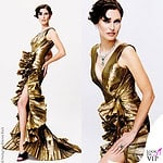 Bianca Balti 4 serata Sanremo abito 2 Valentino oro