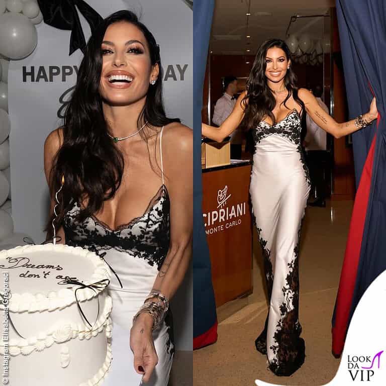 Elisabetta Gregoraci 46 compleanno abito Ermanno Scervino