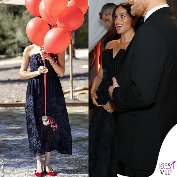 Meghan Markle con l'abito blu nel 2026 e nel 2018