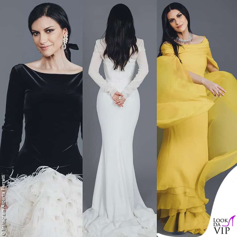 Sanremo 3 serata Laura Pausini look Alberta Frretti
