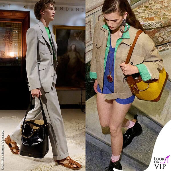 La borsa Pivot ha debuttato in sfilata con la collezione Versace SS26