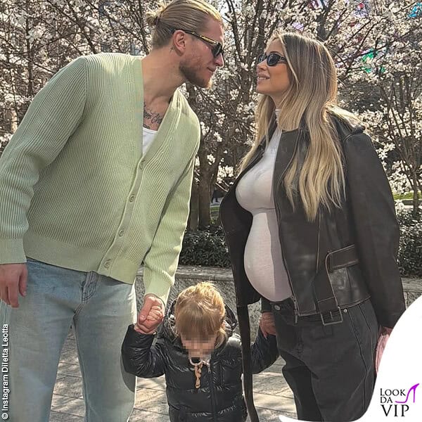 Diletta Leotta con Loris Karius e la piccola Aria
