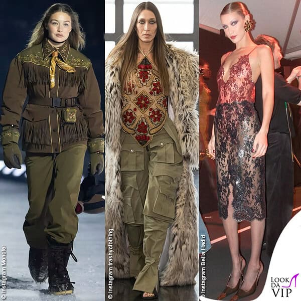 Gigi Hadid per Moncler Alana Hadid per Trashy Clothing Bella Hadid per Ysl