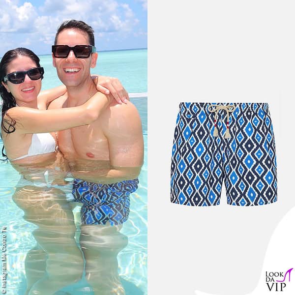Bikini Banana Moon per Sofia Scalia mentre Luigi Calagna indossa un costume MC2 Saint Barth