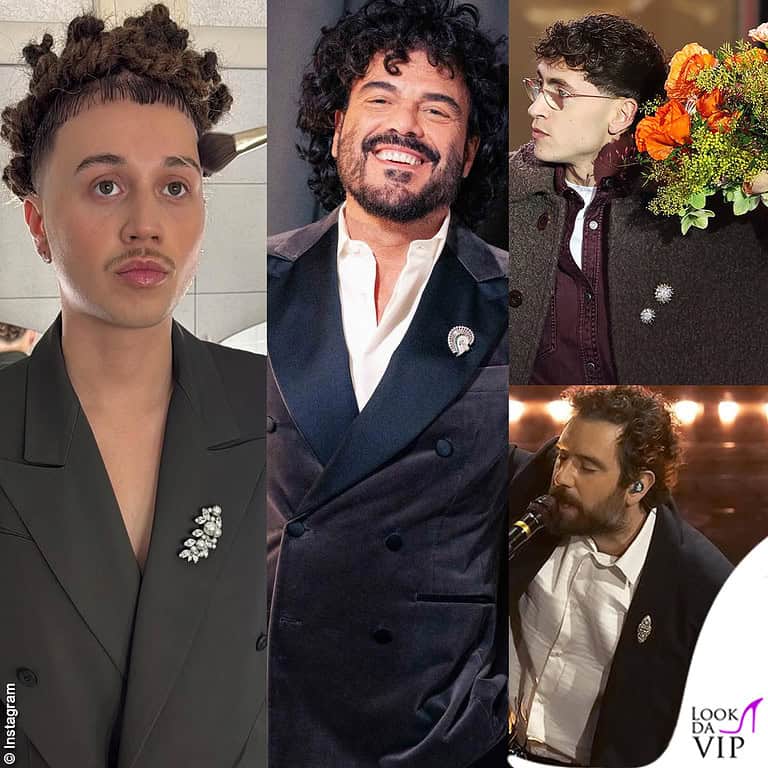 Sanremo 2026 spilla uomo Sayf Renga Tredici Paradiso
