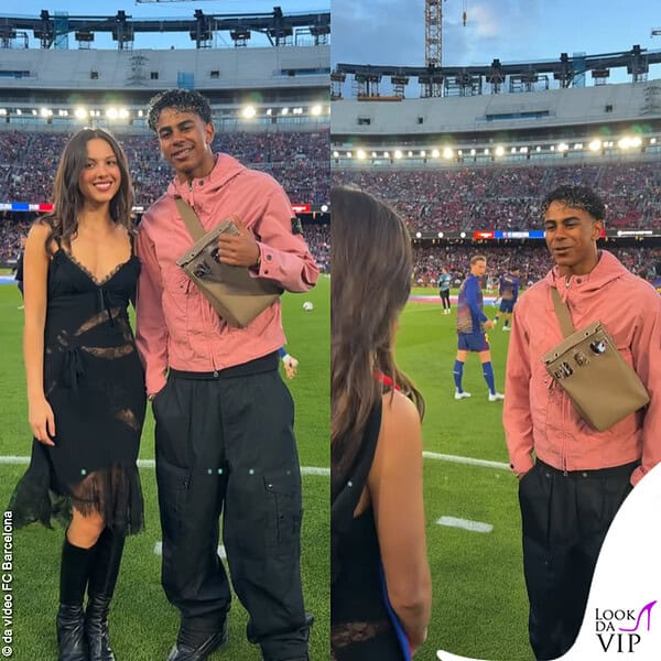 Lamine Yamal con Olivia Rodrigo a bordo campo