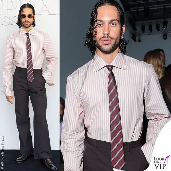 Mahmood alla sfilata Prada