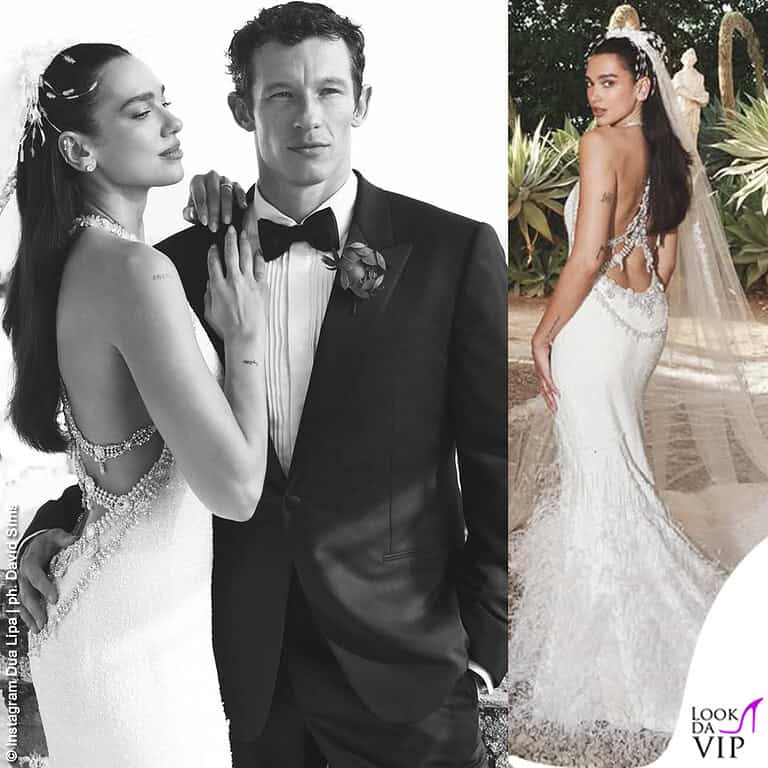 Matrimonio Dua Lipa Callum Turner abito da sposa Chanel HC