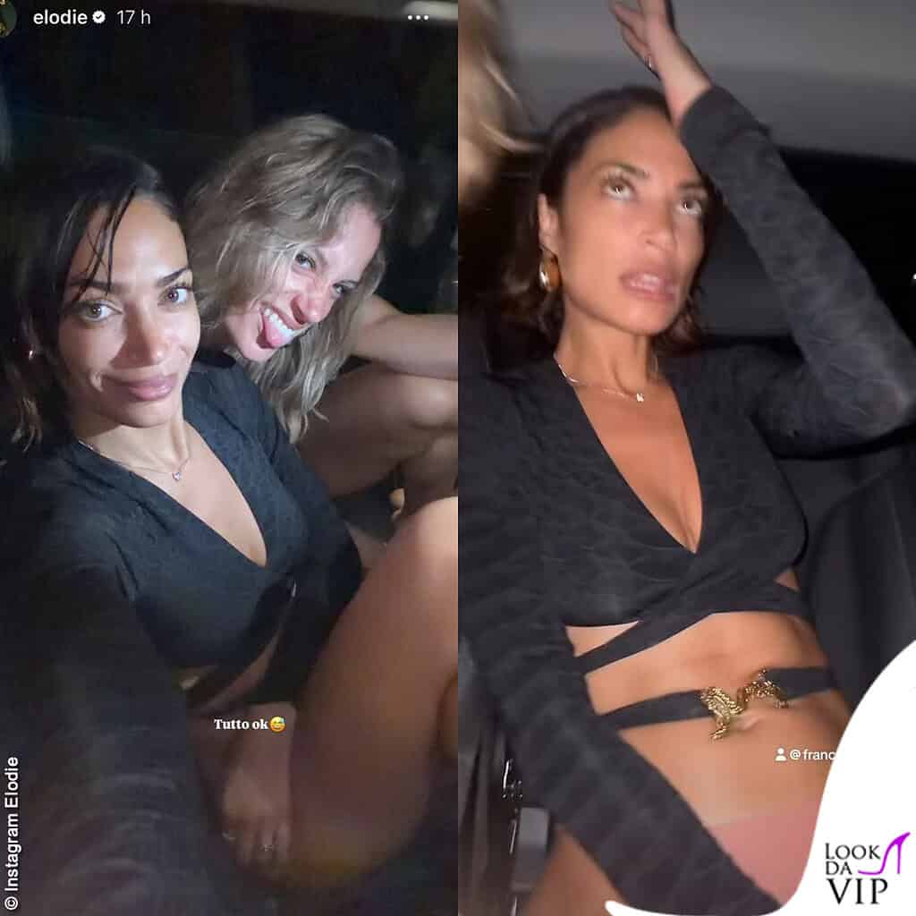 Elodie concerto Bad Bunny top Cavalli Franceska Nuredini top Dsquared2