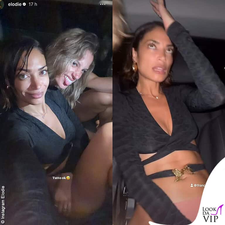Elodie concerto Bad Bunny top Cavalli Franceska Nuredini top Dsquared2