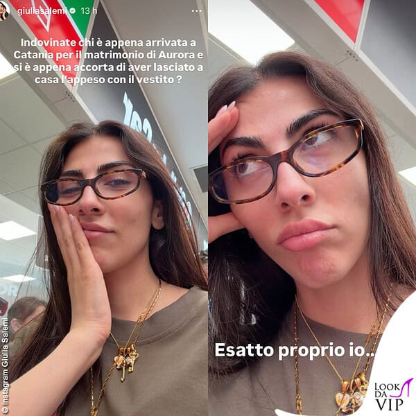 Sui social la Salemi ha confessato di aver dimenticato l'abito a Milano