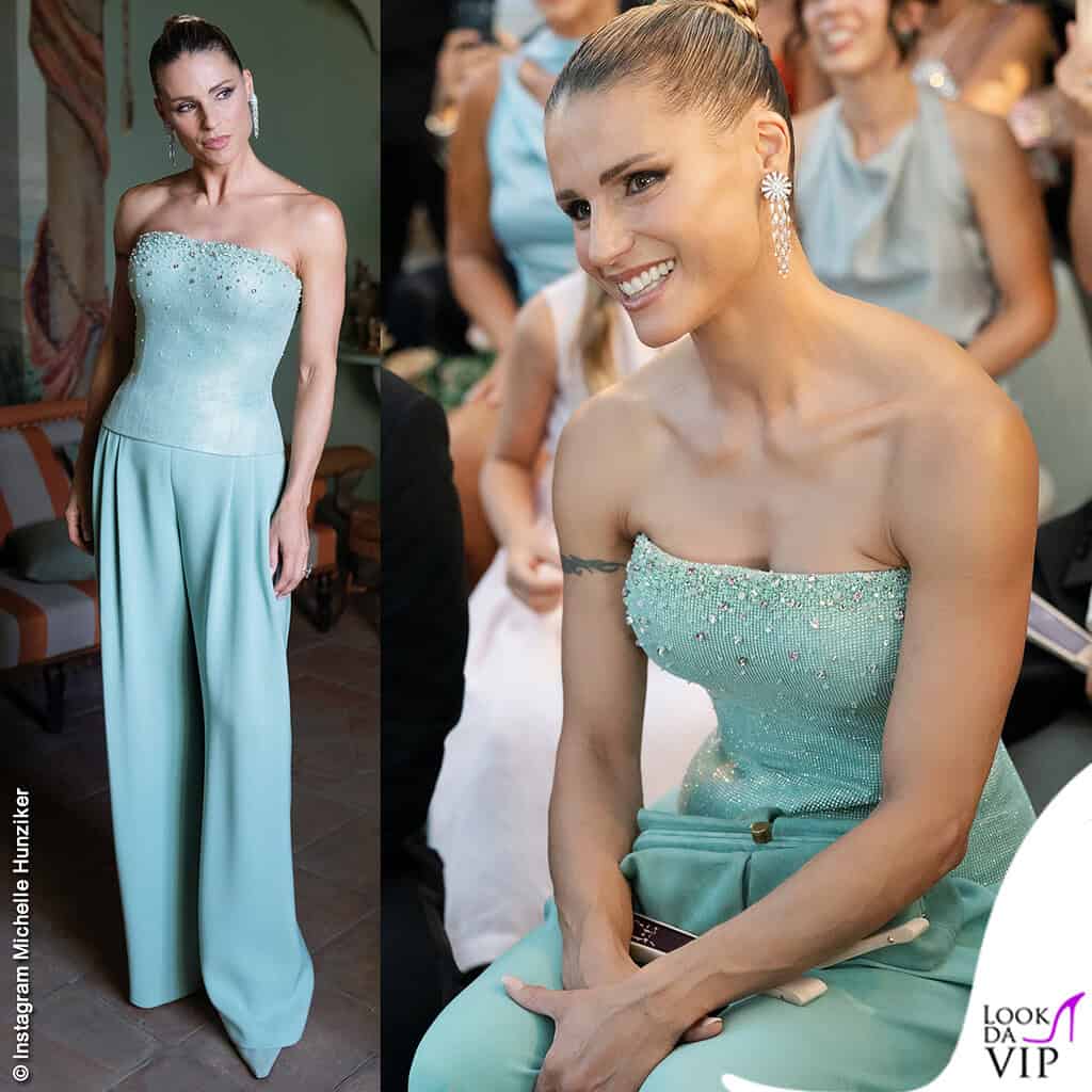 Michelle Hunziker in Giorgio Armani al matrimonio di Aurora Ramazzotti e Goffredo Cerza