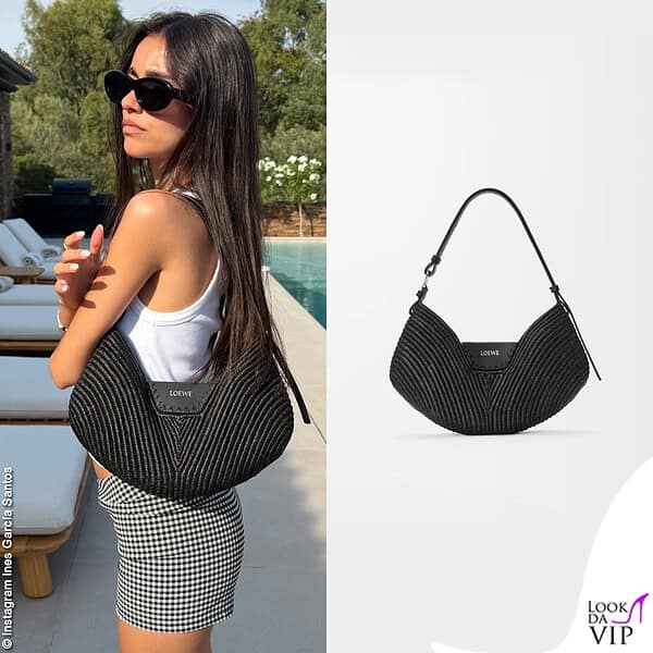 Ines Garcia con una borsa Loewe da 1500 euro